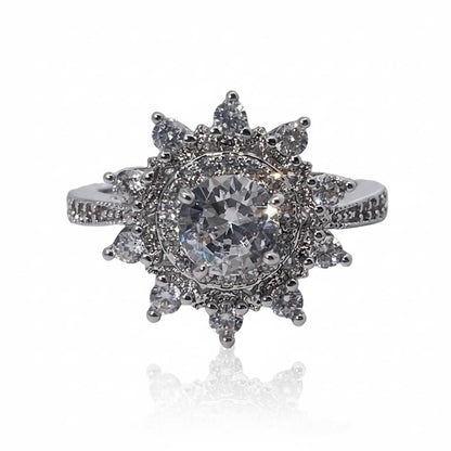 Warm Fortune Cubic Zirconia Engagement Ring for Women,18K Gold Plated Anniversary Ring,Gift for Her Promise Ring