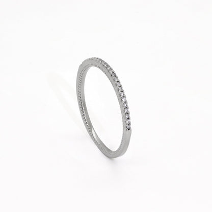 Warm Fortune Full Eternity Stackable Ring, 18K Gold Plated CZ Wedding Band, Available in Multiple ,Size 6-9