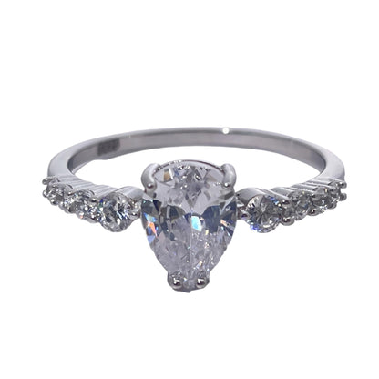 Warm Fortune Cubic Zirconia Engagement Ring for Women, 925 Sterling Silver with 18K Gold Plated Anniversary Ring, Gift for Her Promise Ring