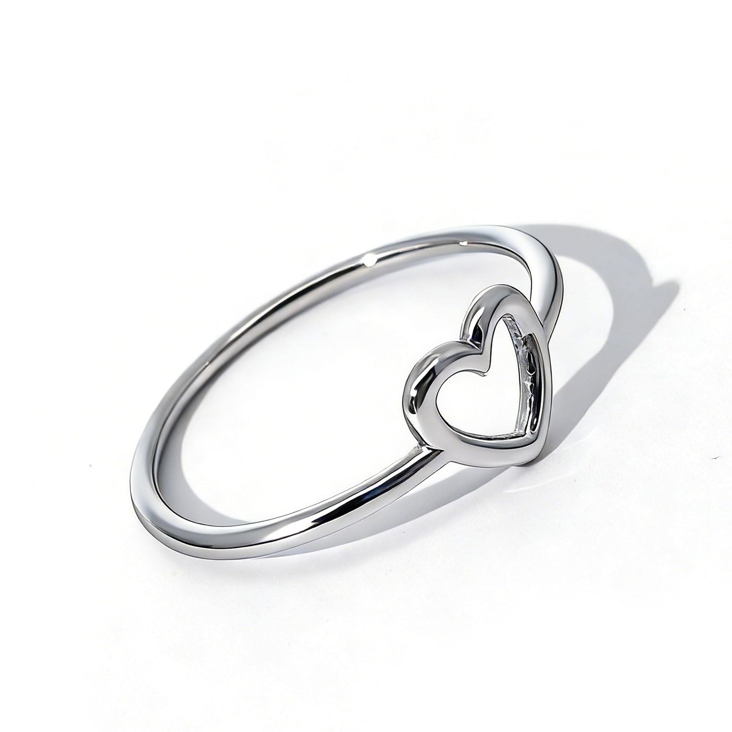 Warm Fortune Heart Promise Ring for Her - 18K Gold Plated Cubic Zirconia, Stackable Gift Valentine's Day, Fashion & Daily Elegant Wear, Size 7-9