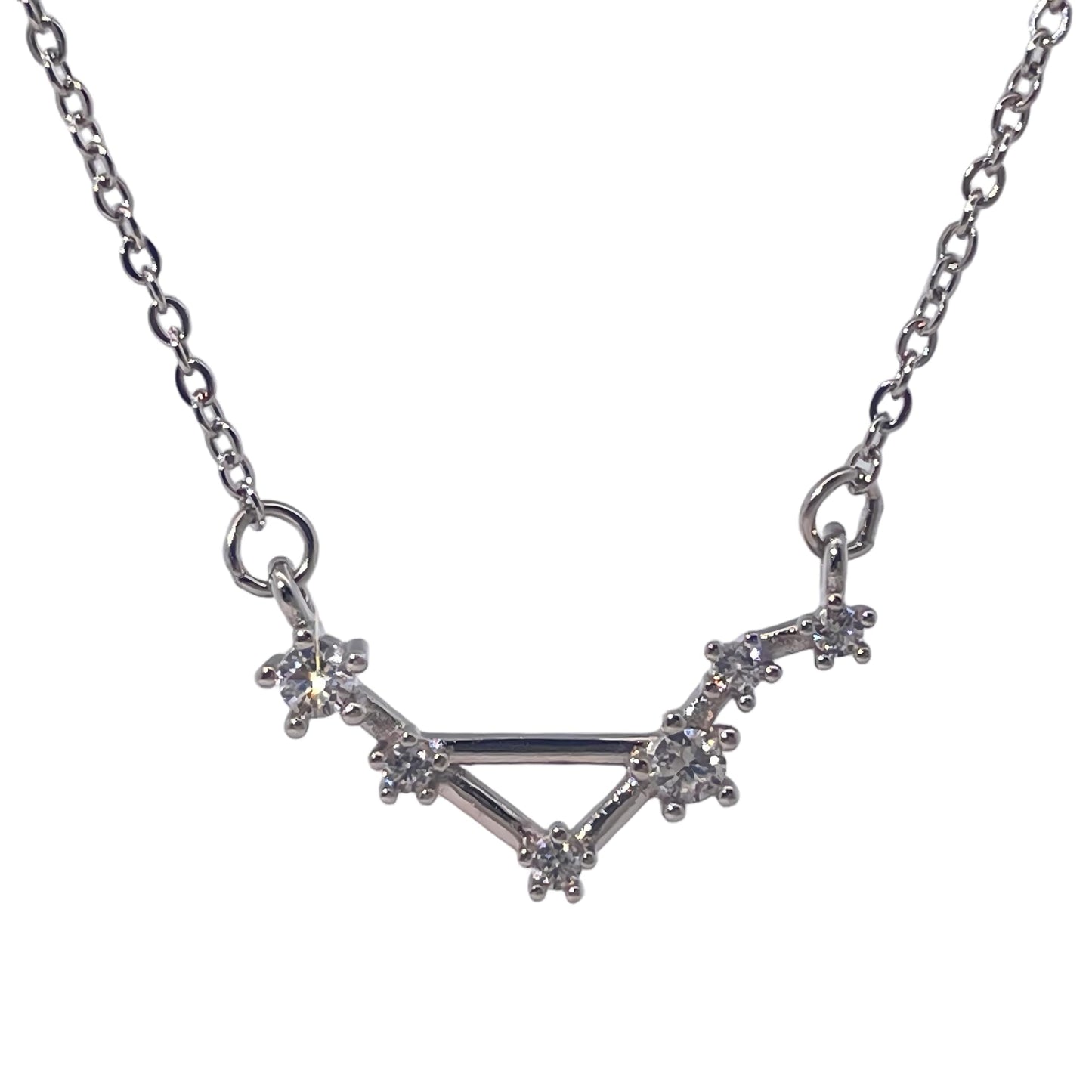 Warm Fortune Zodiac Pendant Necklace for Women,Cubic Zirconia,18K Gold Plated Sterling Silver, 18 inch + 2inch Chain