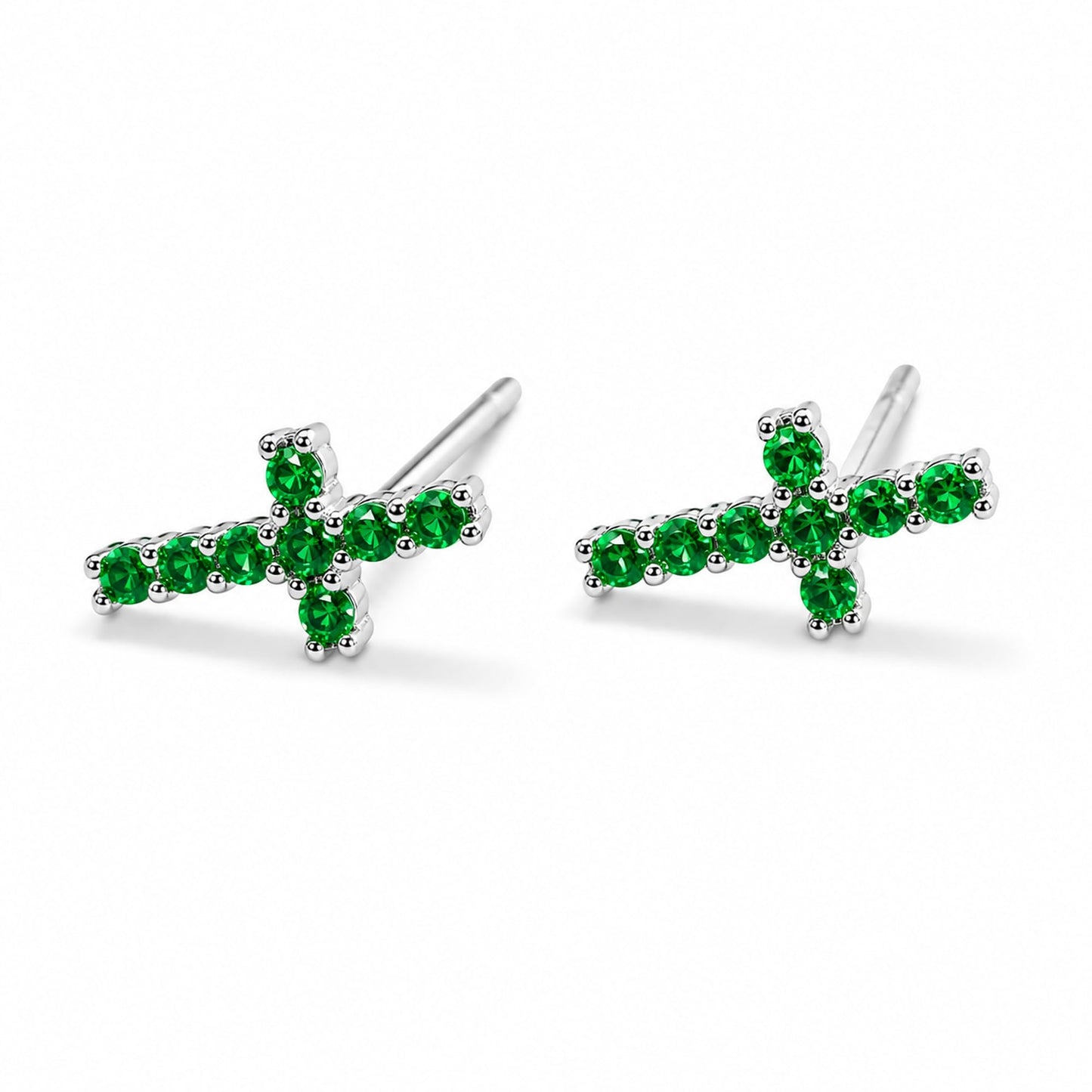 Warm Fortune Cubic Zirconia Cross Stud Earrings for Women,Gold Plated,Gift for Her,Hypoallergenic