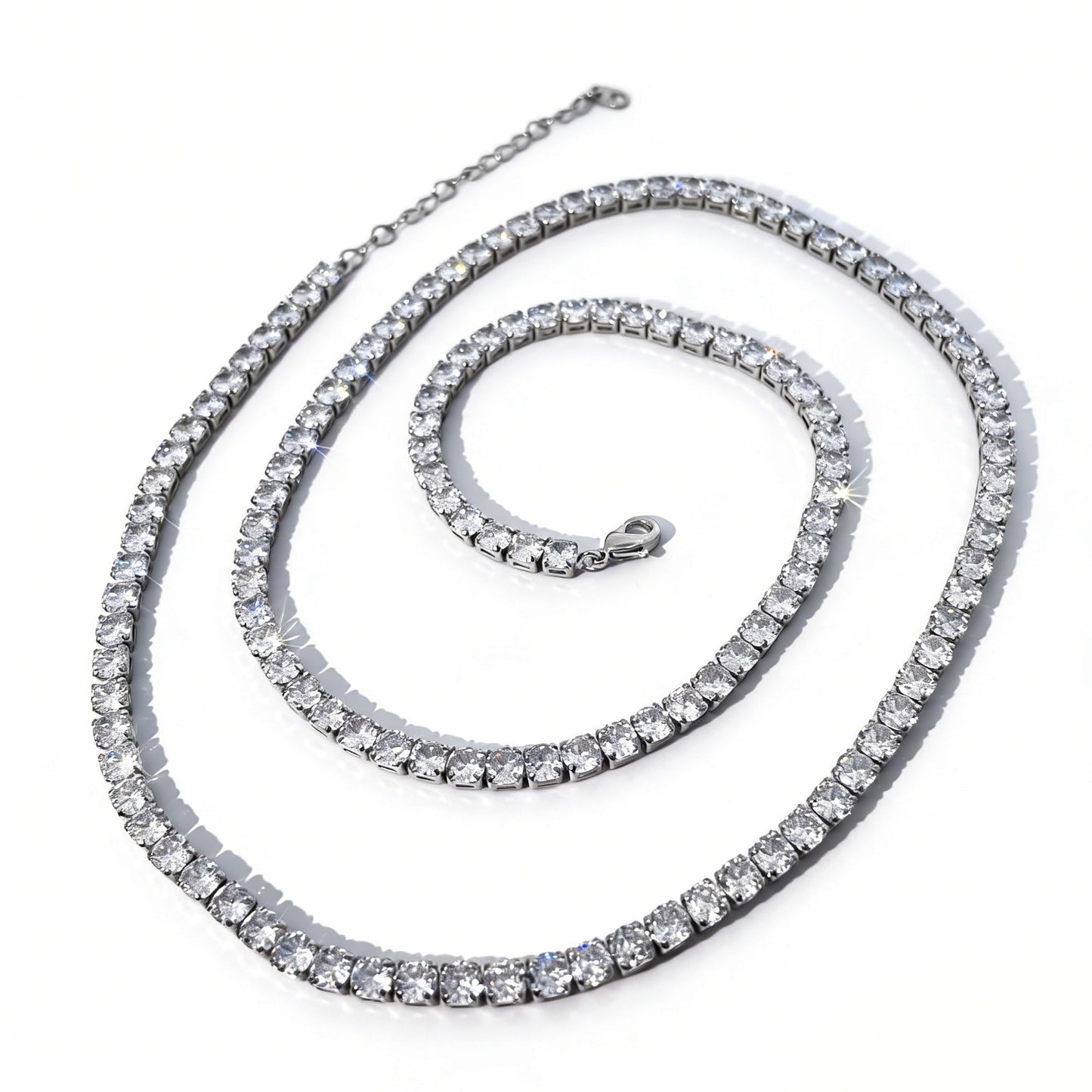Warm Fortune Tennis Chain Necklace for Women: 18K Gold Plated, Adjustable Chain (18"+2") with Sparkling CZ | A Dazzling Statement for Glamorous Events