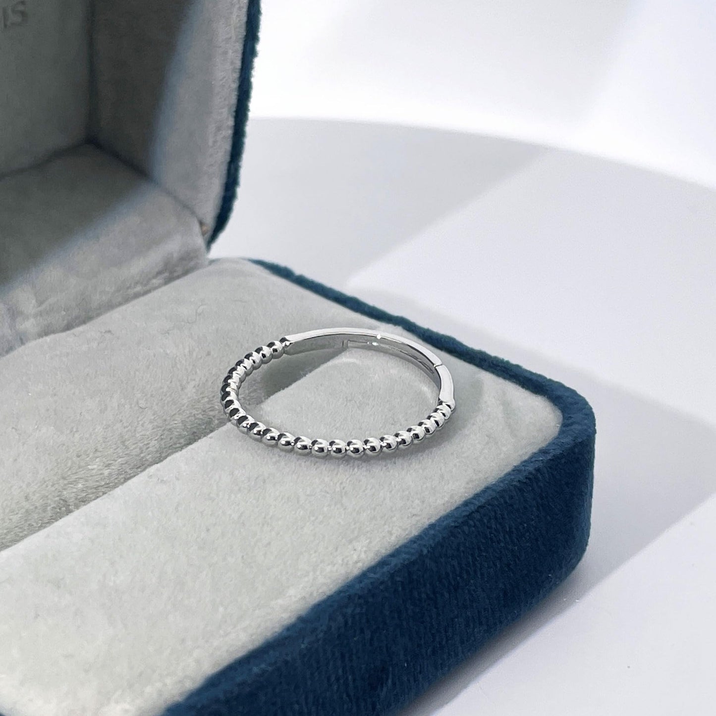 Warm Fortune Asymmetrical Beaded Band Ring - 18K Gold Plated Stackable Gift for Women, Daily Fashion Wear & Casual Accessory, Trendy Street Wear, Adjustable