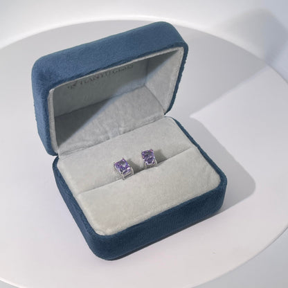 Warm Fortune Cubic Zirconia Stud Earrings for Women, 925 Sterling Silver with 18K White Gold Plated Hypoallergenic