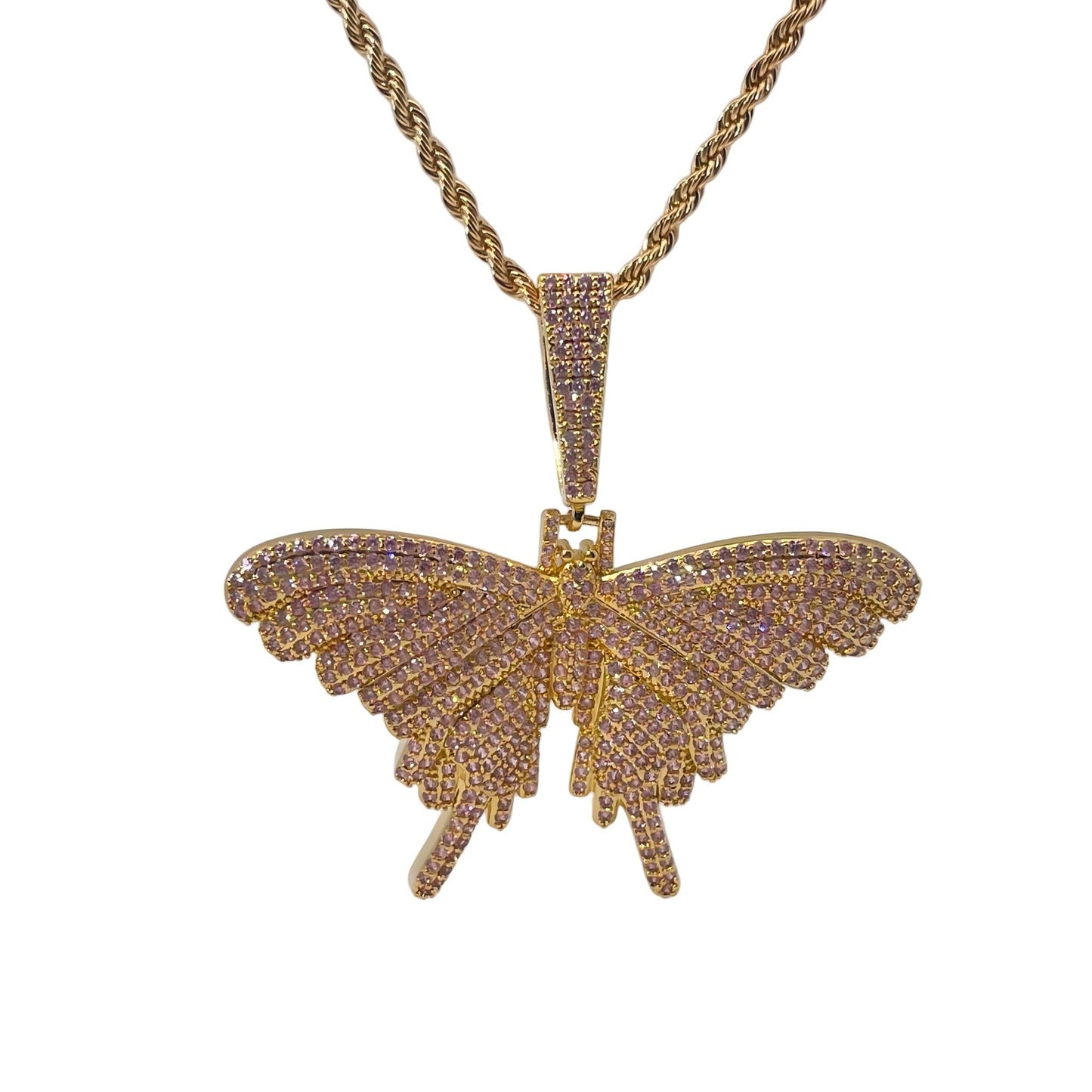 Warm Fortune Hip Hop Pendant Necklace for Women Men,Gold Plated Cubic Zirconia,18+2inch Chain,Street Style Fashion Jewelry