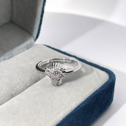 Warm Fortune Leopard Head Promise Ring for Her - 18K Gold Plated Cubic Zirconia, Stackable Gift Valentine's Day, Fashion & Daily Elegant Wear, Adjustable