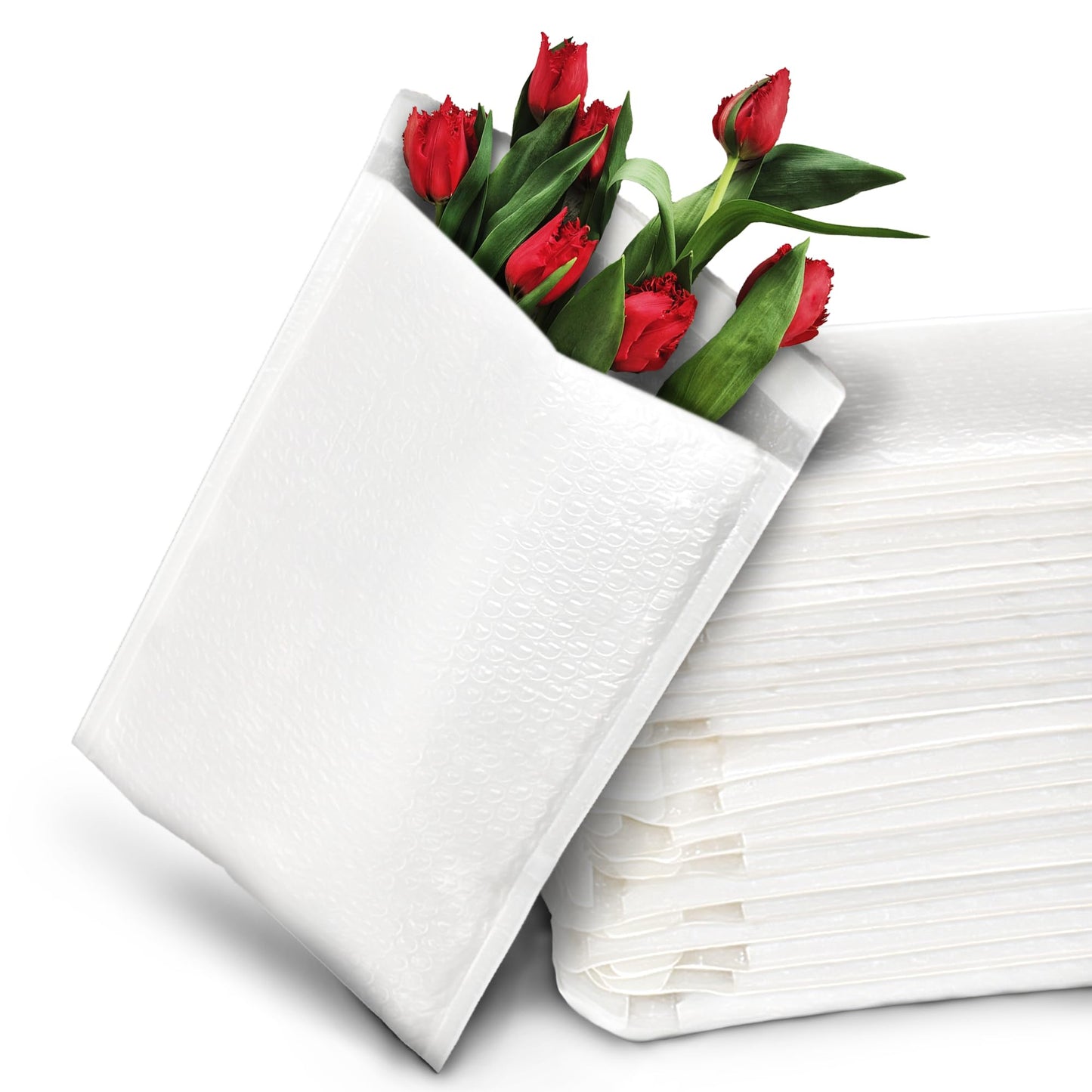 Warm Fortune 8”x12” Self-Sealing White/Gray Bubble Poly Mailer Bags, Padded Envelopes for Packaging and Shipping, Mailing Envelopes, Cushioning Envelopes, Packing and Shipping, Water Resistant