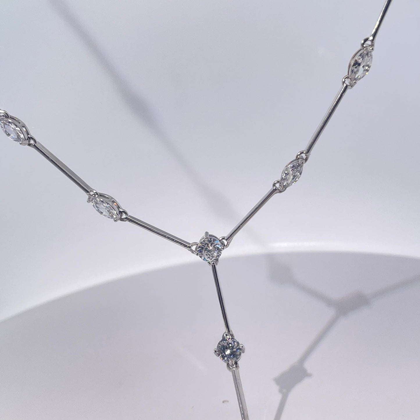 Warm Fortune Cubic Zirconia Pendant Necklace for Women,18K White Gold Plated,18 inch + 5inch Chain