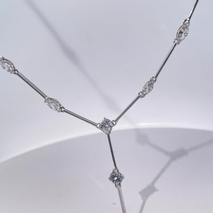 Warm Fortune Cubic Zirconia Pendant Necklace for Women,18K White Gold Plated,18 inch + 5inch Chain