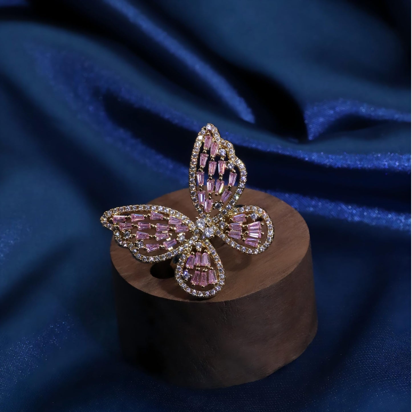 Warm Fortune Gold Plated Cubic Zirconia Band Ring, Hip Hop Street Style For Man or Women Fashion Jewelry