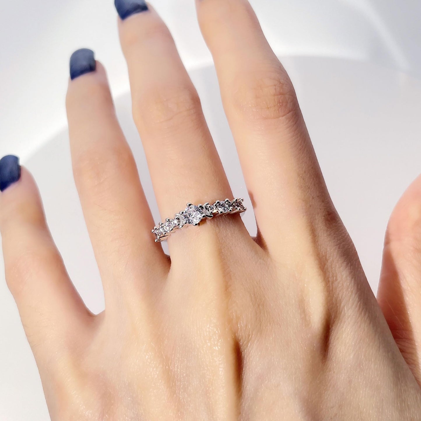 Warm Fortune Round Cut Engagement Ring for Women - 18K Gold Plated Cubic Zirconia, Wedding Proposal Gift, Romantic Promise,Adjustable