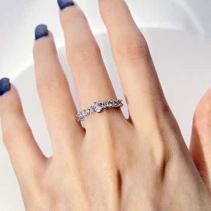 Warm Fortune Round Cut Engagement Ring for Women - 18K Gold Plated Cubic Zirconia, Wedding Proposal Gift, Romantic Promise,Adjustable