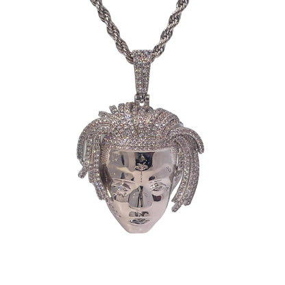 Warm Fortune Hip Hop Pendant Necklace for Women Men,Gold Plated Cubic Zirconia,18+2inch Chain,Street Style Fashion Jewelry