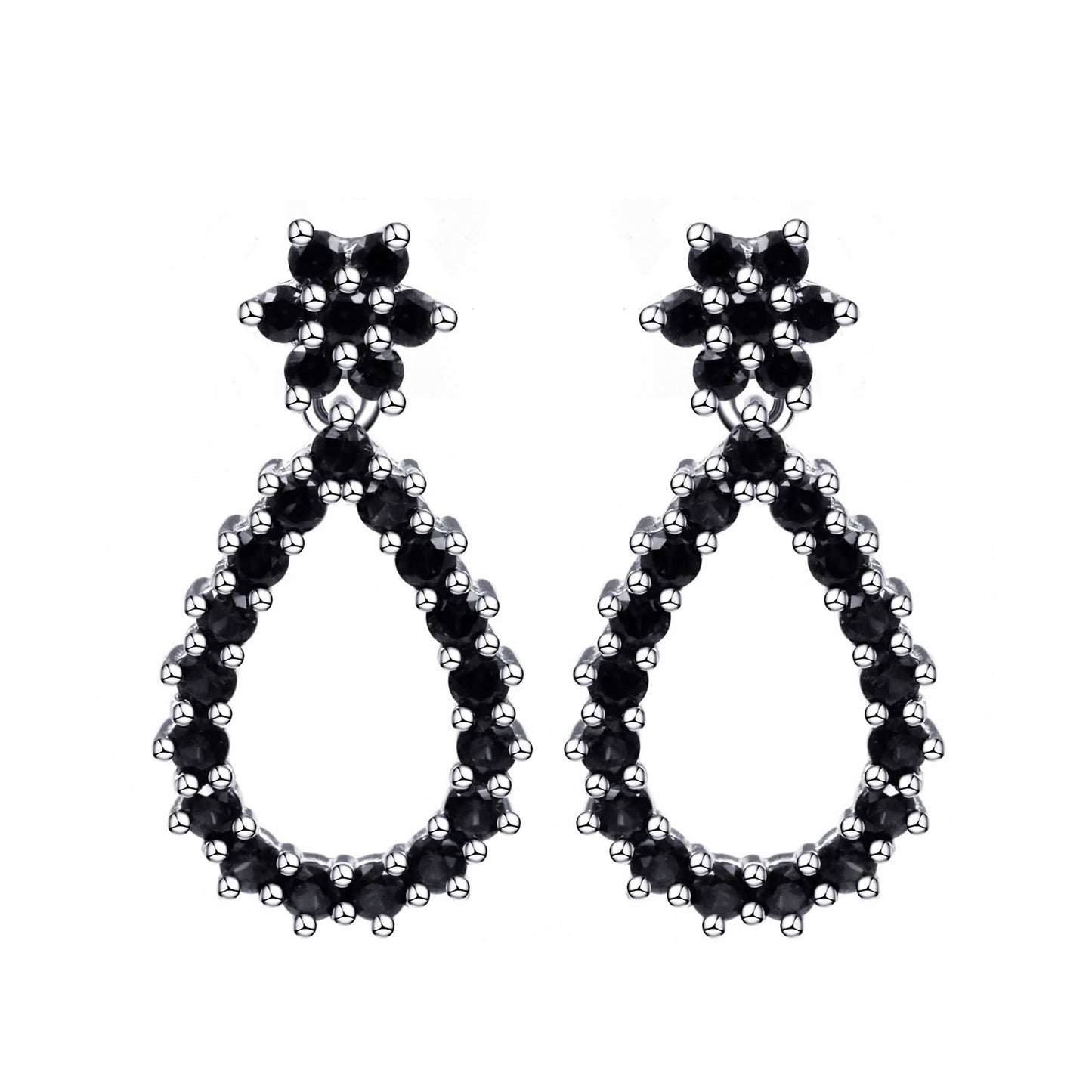 Warm Fortune Moissanite Drop Earrings for Women, DE VVS, 925 Sterling Silver with 18K White Gold Plated Hypoallergenic