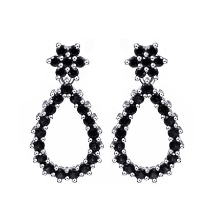 Warm Fortune Moissanite Drop Earrings for Women, DE VVS, 925 Sterling Silver with 18K White Gold Plated Hypoallergenic