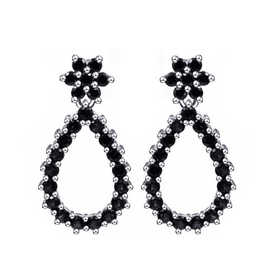 Warm Fortune Moissanite Drop Earrings for Women, DE VVS, 925 Sterling Silver with 18K White Gold Plated Hypoallergenic