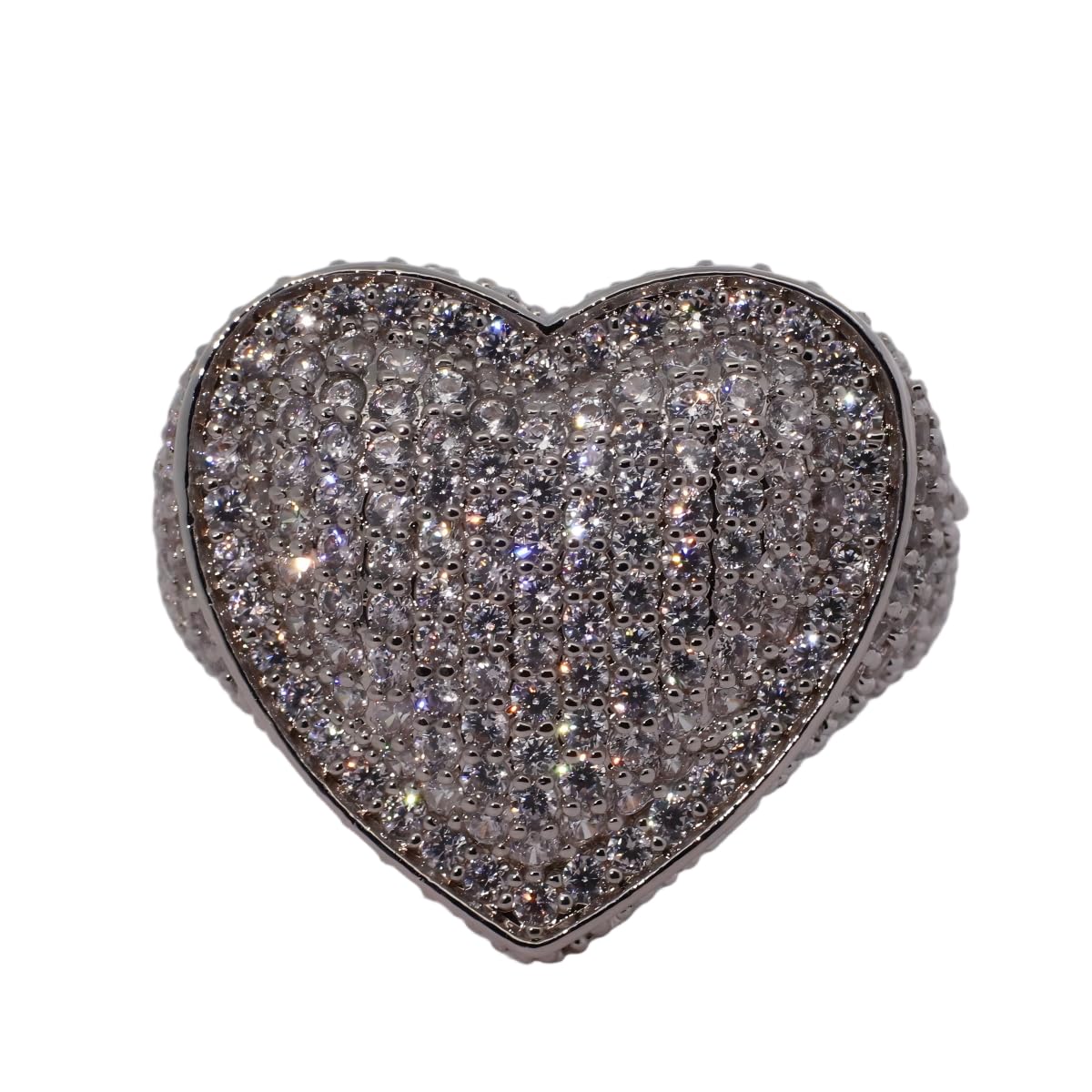 Warm Fortune Gold Plated Cubic Zirconia Band Ring, Hip Hop Street Style For Man or Women Fashion Jewelry