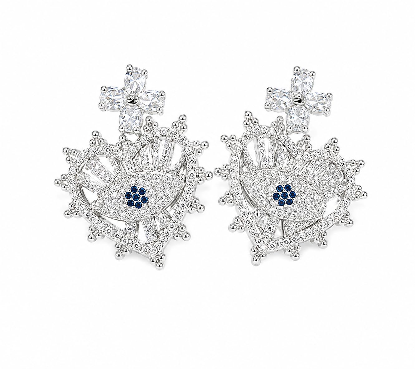 Warm Fortune 18K Gold Plated Snowflake Flower Cubic Zirconia Stud Earrings for Women Hypoallergenic - Valentine's Day, Mother's Day, Birthday Gift for Her
