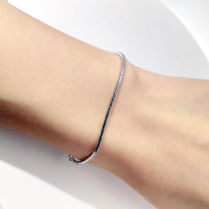 Warm Fortune Snake Chain Bracelet for Women, Silver-Tone 6 Inch Adjustable Bracelet Base, Minimalist Everyday Jewelry