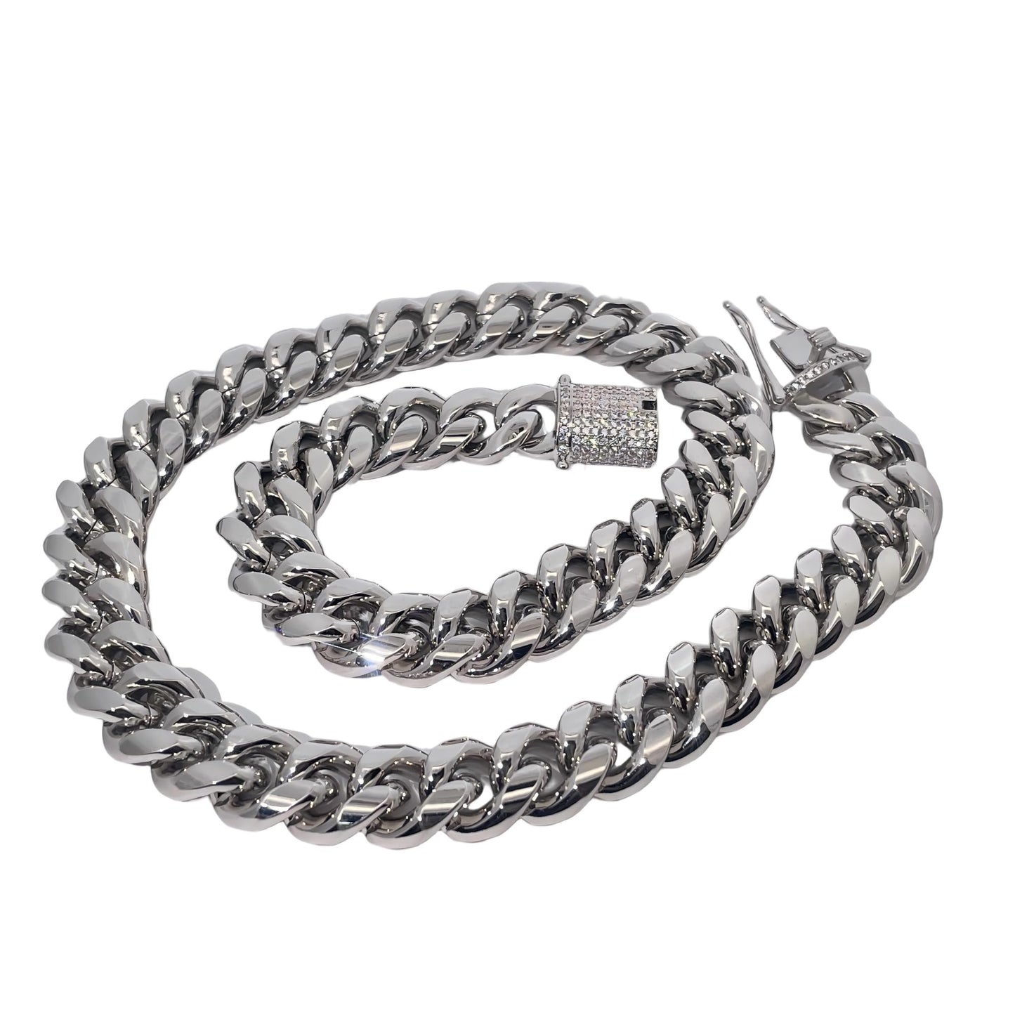 Warm Fortune Cuban Link Chain Necklace,24 Inch Gold Plated Cubic Zirconia, Hip Hop Jewelry for Men Women,Hip Hop Street Style Fashion Jewelry