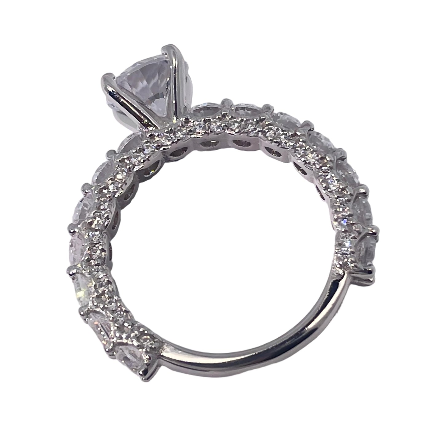 Warm Fortune Cubic Zirconia Engagement Ring for Women, 925 Sterling Silver with 18K Gold Plated Anniversary Ring, Gift for Her Promise Ring