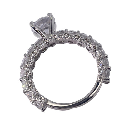 Warm Fortune Cubic Zirconia Engagement Ring for Women, 925 Sterling Silver with 18K Gold Plated Anniversary Ring, Gift for Her Promise Ring