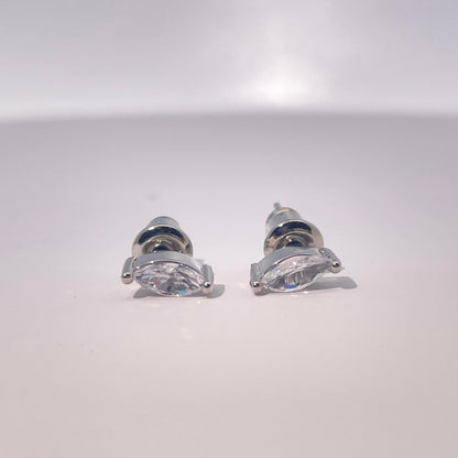 Warm Fortune 18K Gold Plated Marquise Shape Cubic Zirconia Stud Earrings for Women Hypoallergenic - Valentine's Day, Mother's Day, Birthday Gift for Her