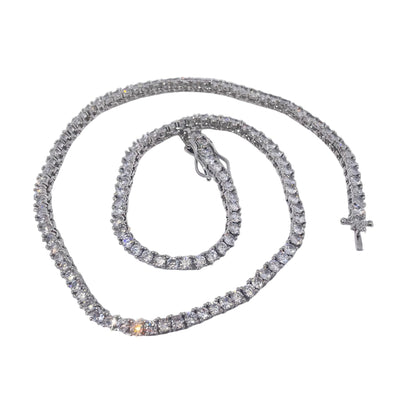 Warm Fortune Tennis Chain Necklace for Women Men,Iced Out Gold Plated Cubic Zirconia,16inch Chain,Hip Hop Street Style Fashion Jewelry