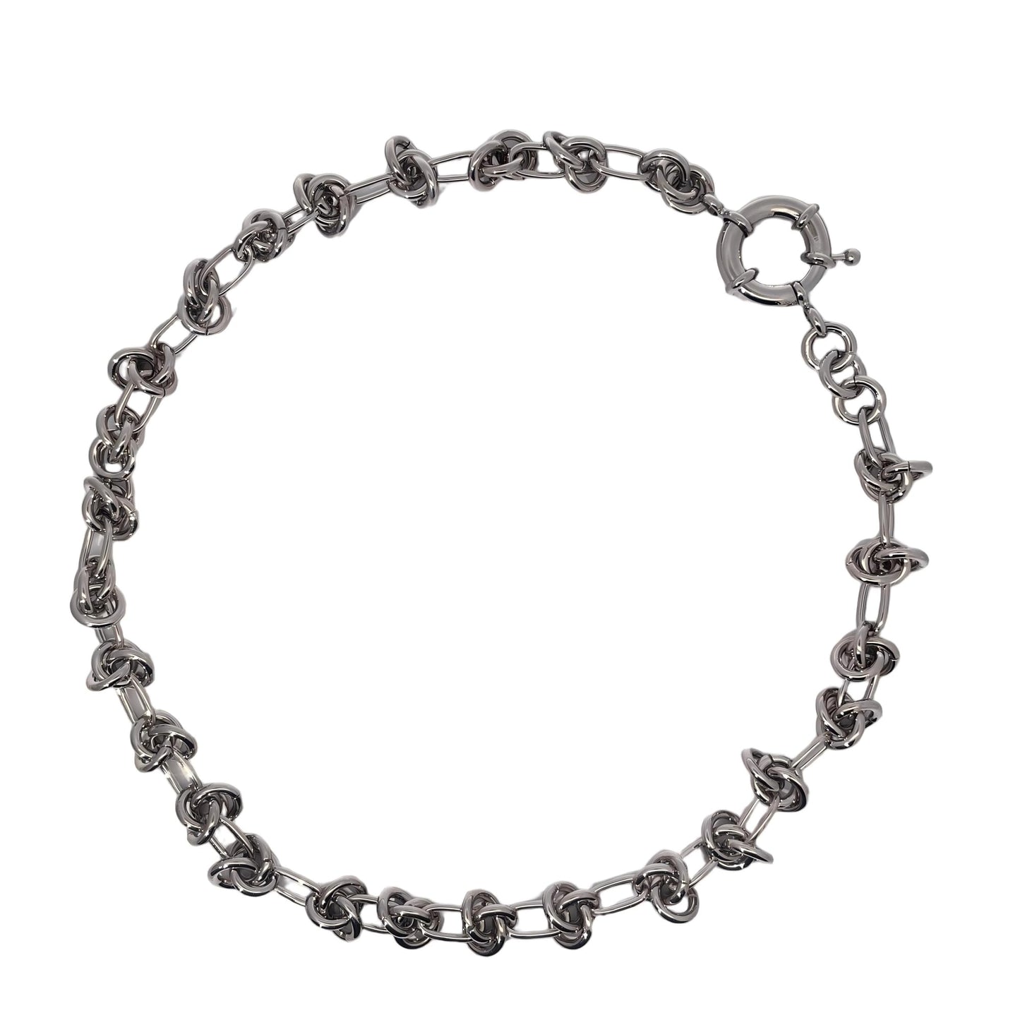 Warm Fortune Cuban Link Chain Necklace,14 Inch Gold Plated, Hip Hop Jewelry for Men Women,Unisex Oval Knot Choker,Street Style Fashion Gift