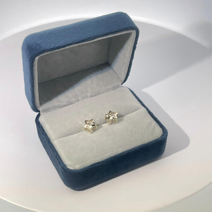 Warm Fortune Cubic Zirconia Stud Earrings for Women, 925 Sterling Silver with 18K Gold Plated Hypoallergenic