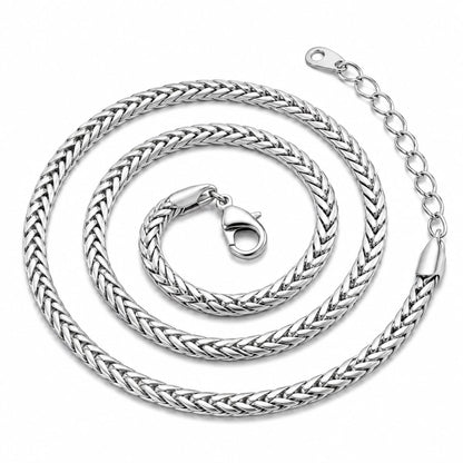 Warm Fortune 18K White Gold Plated Wheat Chain Necklace