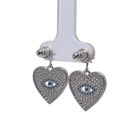 Warm Fortune 18K Gold Plated Heart Cubic Zirconia Drop Earrings for Women Hypoallergenic - Valentine's Day, Mother's Day, Birthday Gift for Her