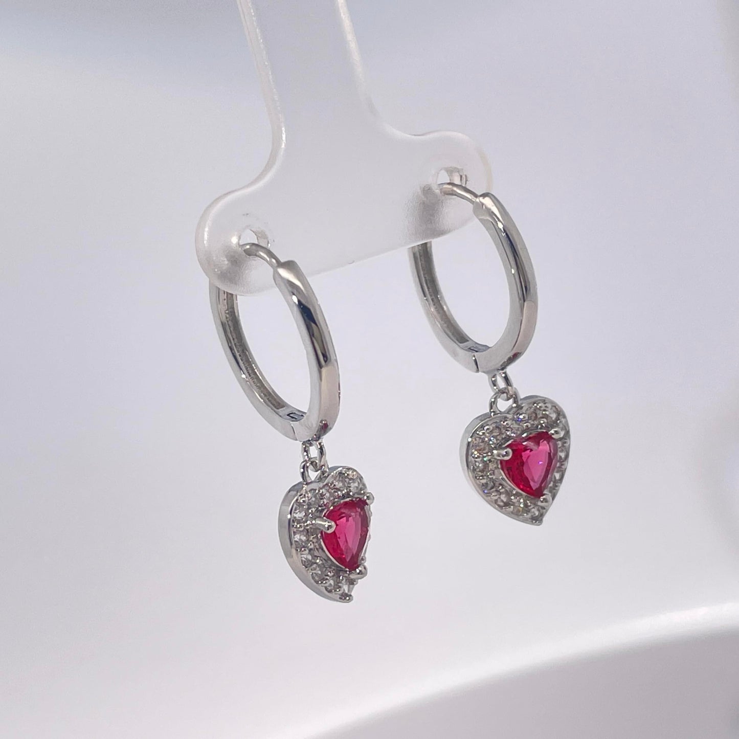 Warm Fortune 18K Gold Plated Heart & Teardrop Shape Cubic Zirconia Drop Earrings for Women Hypoallergenic - Valentine's Day, Mother's Day, Birthday Gift for Her