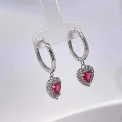 Warm Fortune 18K Gold Plated Heart & Teardrop Shape Cubic Zirconia Drop Earrings for Women Hypoallergenic - Valentine's Day, Mother's Day, Birthday Gift for Her