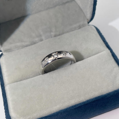 Warm Fortune Cubic Zirconia Band Style Ring for Women, 925 Sterling Silver with 18K Gold Plated Anniversary Ring, Gift for Her Promise Ring