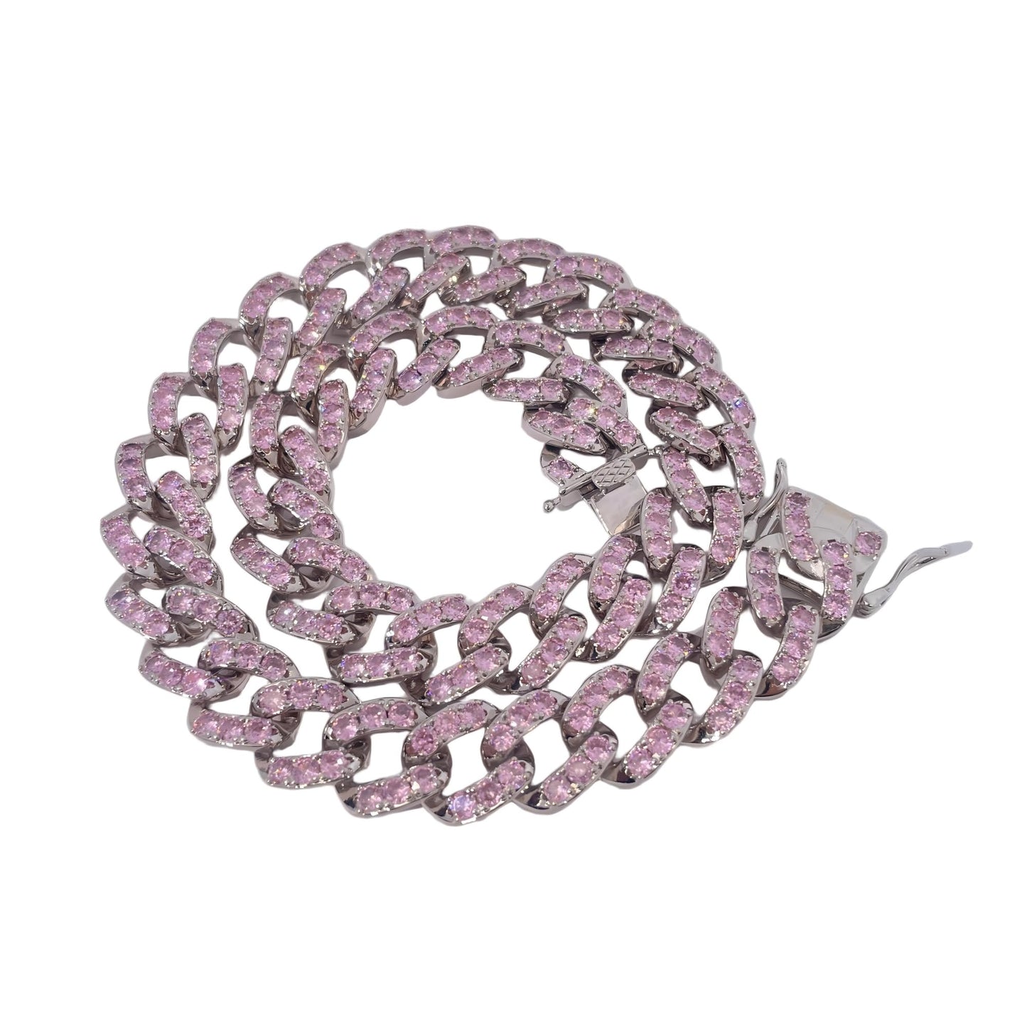 Warm Fortune Cuban Link Chain Necklace,16 Inch Gold Plated Cubic Zirconia, Hip Hop Jewelry for Men Women,Hip Hop Street Style Fashion Jewelry