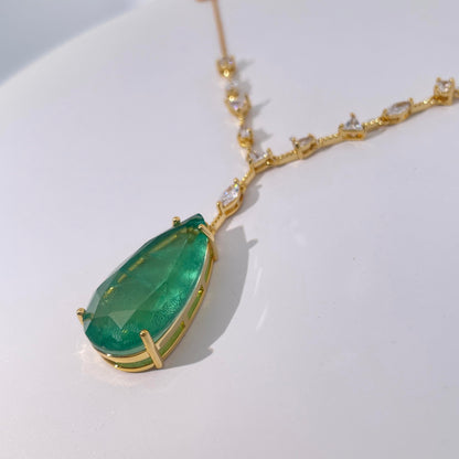 Warm Fortune Cubic Zirconia Pendant Necklace for Women,18K Gold Plated,20 inch + 2inch Chain