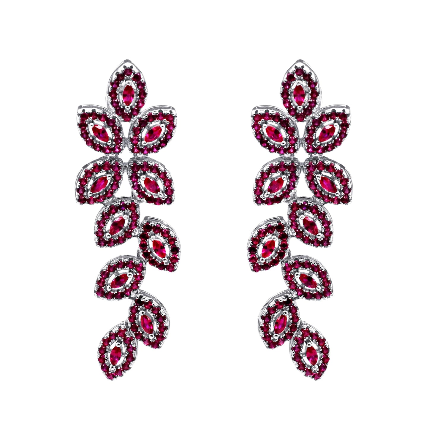 Warm Fortune Moissanite Drop Earrings for Women, DE VVS Stud to Dangle Design, 925 Sterling Silver with 18K White Gold Plated Hypoallergenic