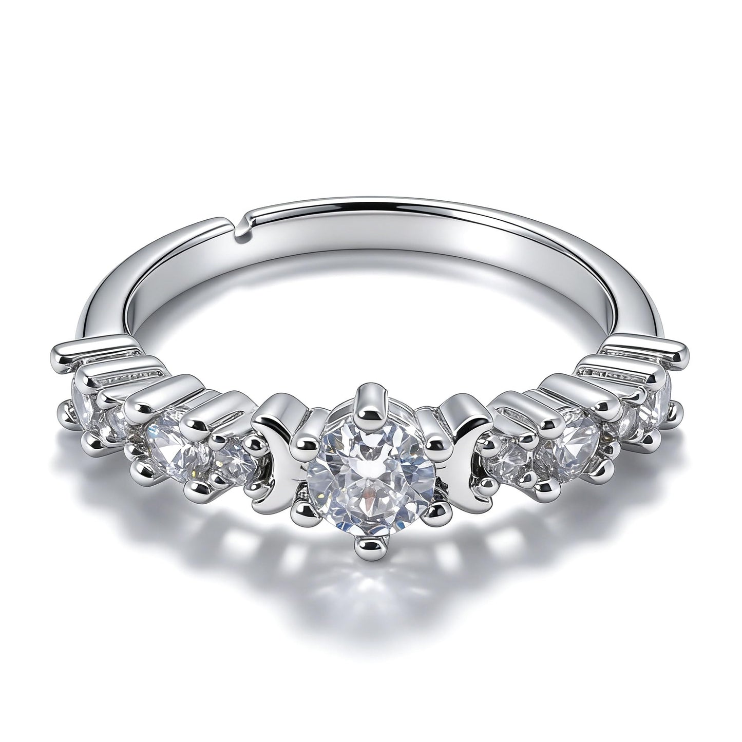 Warm Fortune Round Cut Engagement Ring for Women - 18K Gold Plated Cubic Zirconia, Wedding Proposal Gift, Romantic Promise,Adjustable