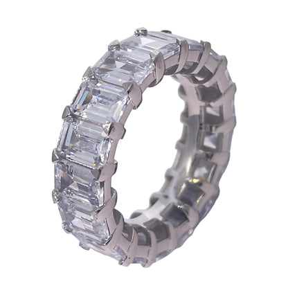 Warm Fortune Cubic Zirconia Band Style Ring for Women, 925 Sterling Silver with 18K Gold Plated Anniversary Ring, Gift for Her Promise Ring