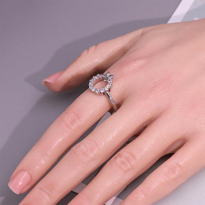 Warm Fortune Butterfly Circle Promise Ring for Her - 18K Gold Plated Cubic Zirconia, Stackable Gift Valentine's Day, Fashion & Daily Elegant Wear, Size 8-9