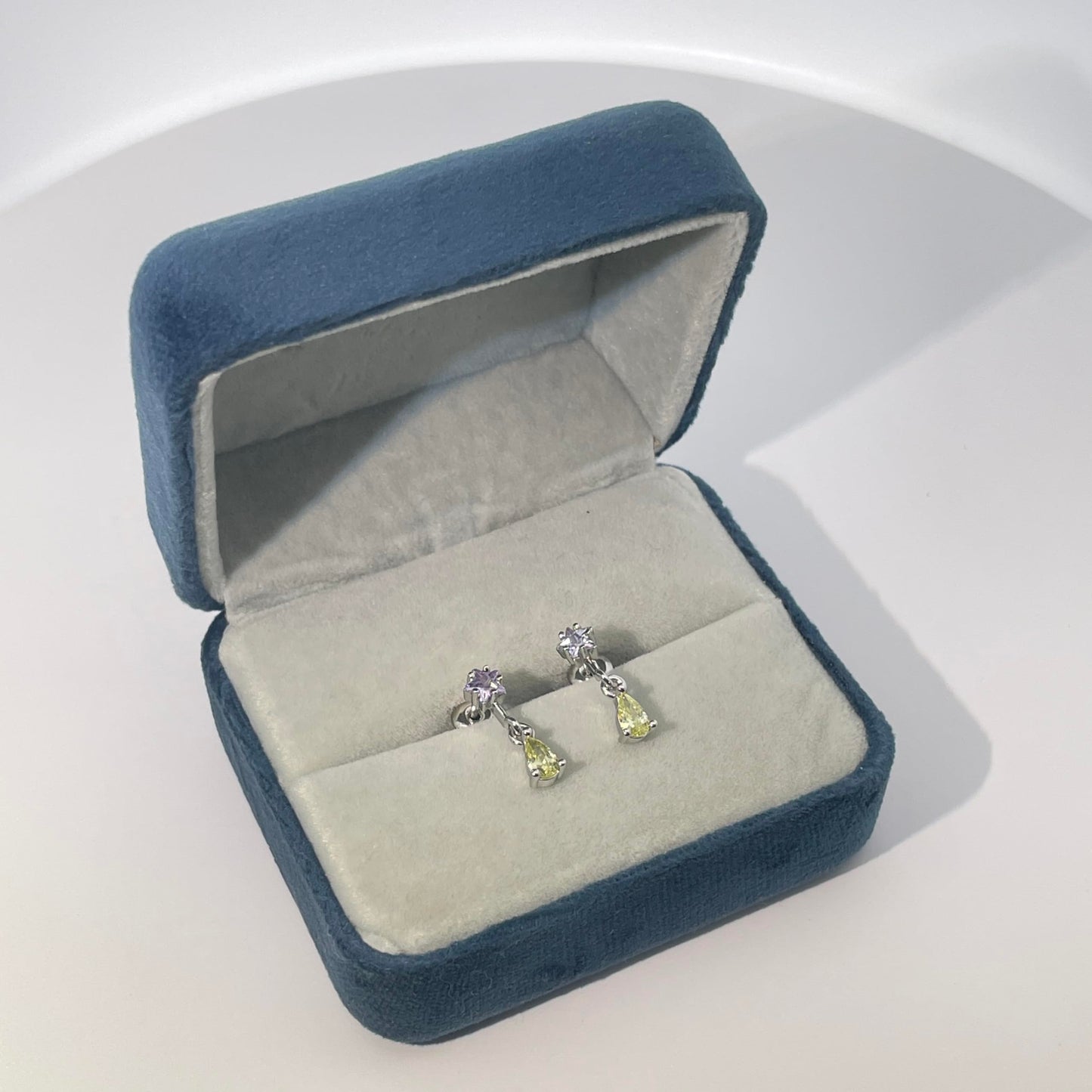 Warm Fortune 18K Gold Plated Star & Teardrop Shape Cubic Zirconia Drop Earrings for Women Hypoallergenic - Valentine‘s Day, Mother‘s Day, Birthday Gift for Her