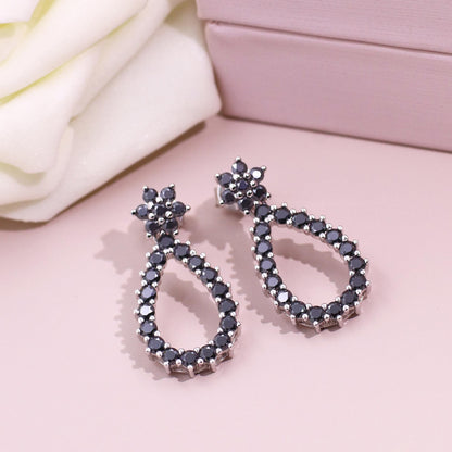 Warm Fortune Moissanite Drop Earrings for Women, DE VVS, 925 Sterling Silver with 18K White Gold Plated Hypoallergenic