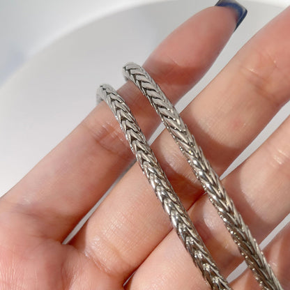 Warm Fortune 18K White Gold Plated Wheat Chain Necklace