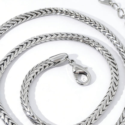 Warm Fortune 18K White Gold Plated Wheat Chain Necklace