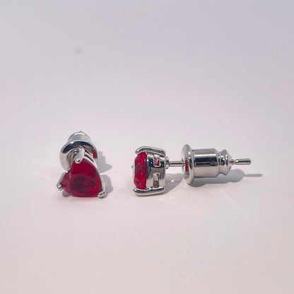 Warm Fortune 18K Gold Plated Heart Shape Cubic Zirconia Stud Earrings for Women Hypoallergenic - Valentine's Day, Mother's Day, Birthday Gift for Her