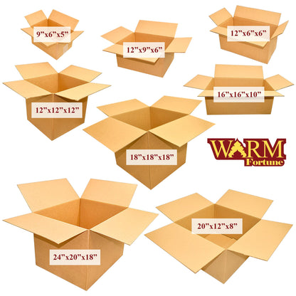 Warm Fortune 12x6x6 Corrugated Shipping Boxes Cardboard Paper Boxes Shipping Boxes, Mailing, Packing, Packing and Storage