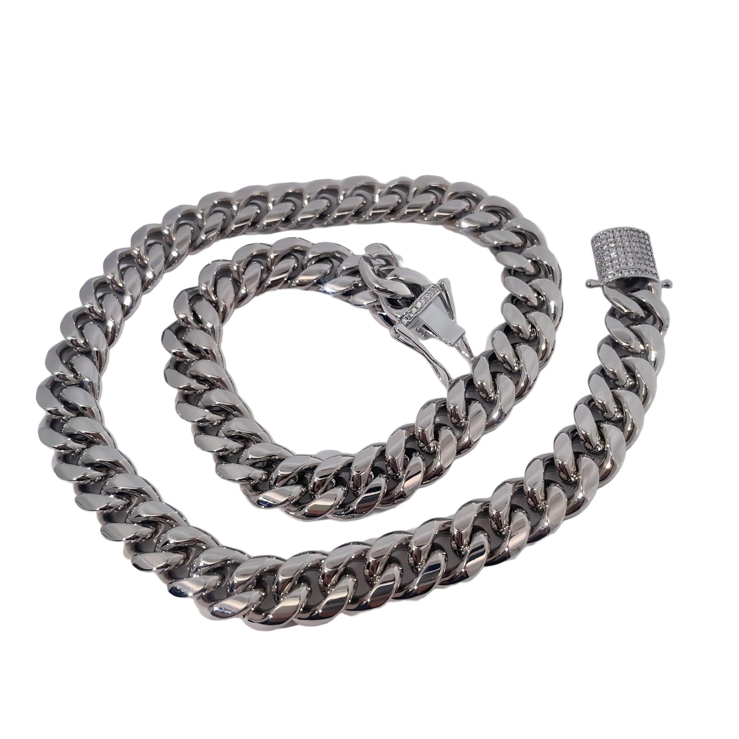 Warm Fortune Cuban Link Chain Necklace,16 Inch Gold Plated Cubic Zirconia, Hip Hop Jewelry for Men Women,Hip Hop Street Style Fashion Jewelry