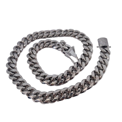 Warm Fortune Cuban Link Chain Necklace,16 Inch Gold Plated Cubic Zirconia, Hip Hop Jewelry for Men Women,Hip Hop Street Style Fashion Jewelry